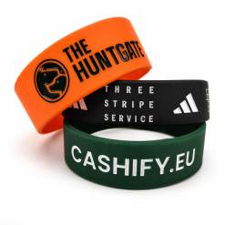 Alternative view of Embossed and Colour-Filled Silicone Wristbands