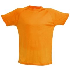 T-shirt with your logo print, material: polyester, color: orange