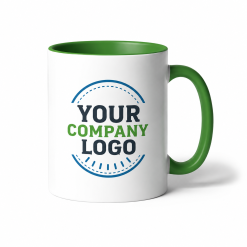 Promotional printed mugs White with a colored interior and handle Cintapunto®
