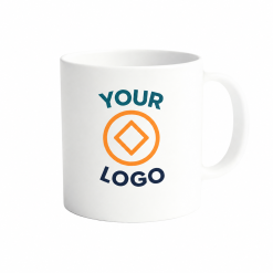 Alternative view of White promotional mugs with printing