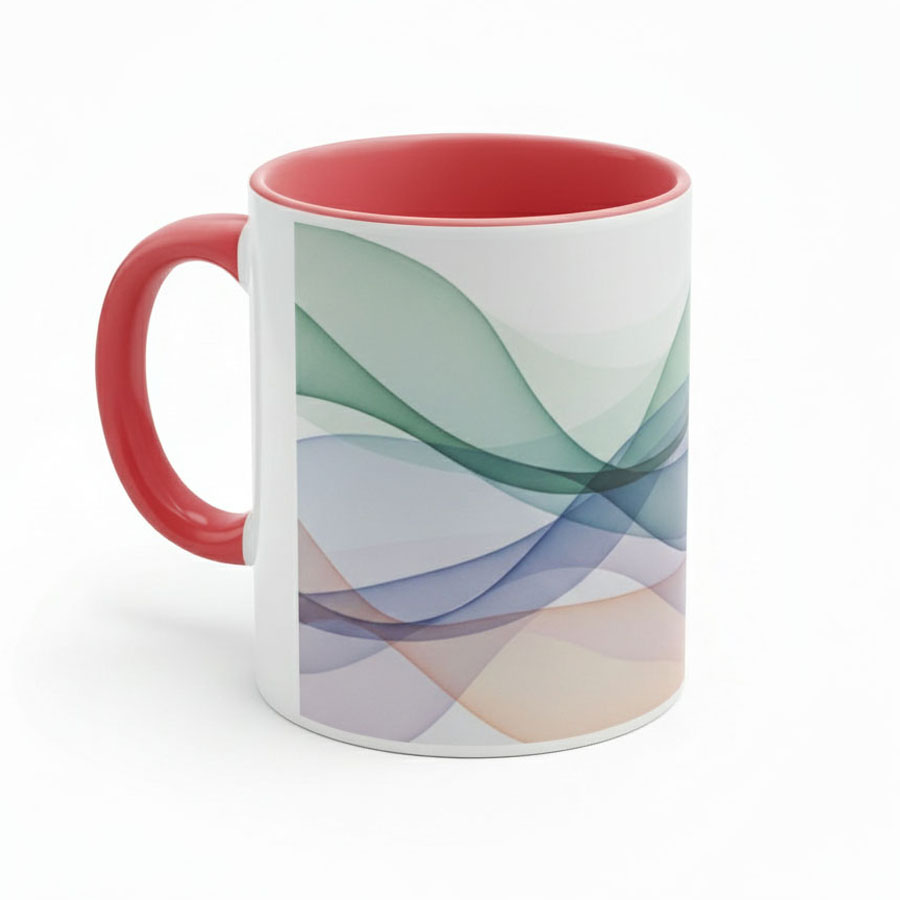 Full-Wrap Promotional Mugs | White with Colored Interior and Handle - Image 2