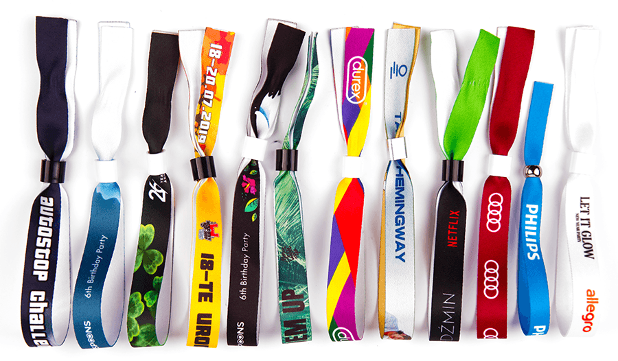 Custom printed fabric wristbands for events and festivals