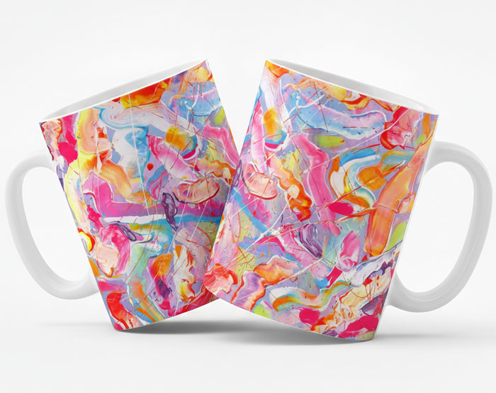 White full-wrap promotional mugs